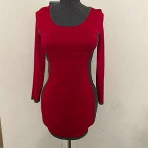 Red tunic sweater dress